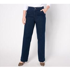 Denim & Co Plus 18 Dark Wash Signature Perfect Flex Trouser Jean A649610 NWOT